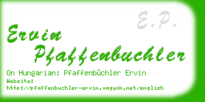 ervin pfaffenbuchler business card