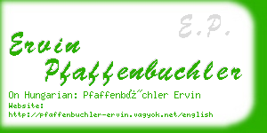 ervin pfaffenbuchler business card